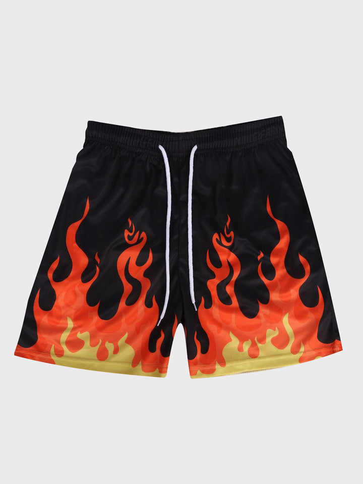 Herren Schwimmshorts mit Flammendetails Echoarchiv