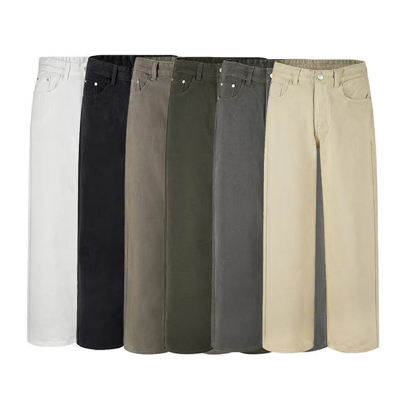Herren Weit geschnittene Baumwoll-Denim-Jeans mit geradem Bein und cleanem Minimaldesign Echo Archiv