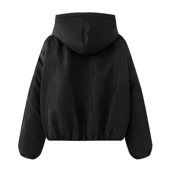 Damen leichte Kapuzen-Bomberjacke mit Kontraststreifen, elastischem Saum und praktischen Eingrifftaschen – Avenza