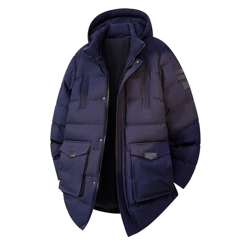 Herren Wattierter Parka im Duffle‑Stil mit Kapuze und großen Pattentaschen Echoarchiv