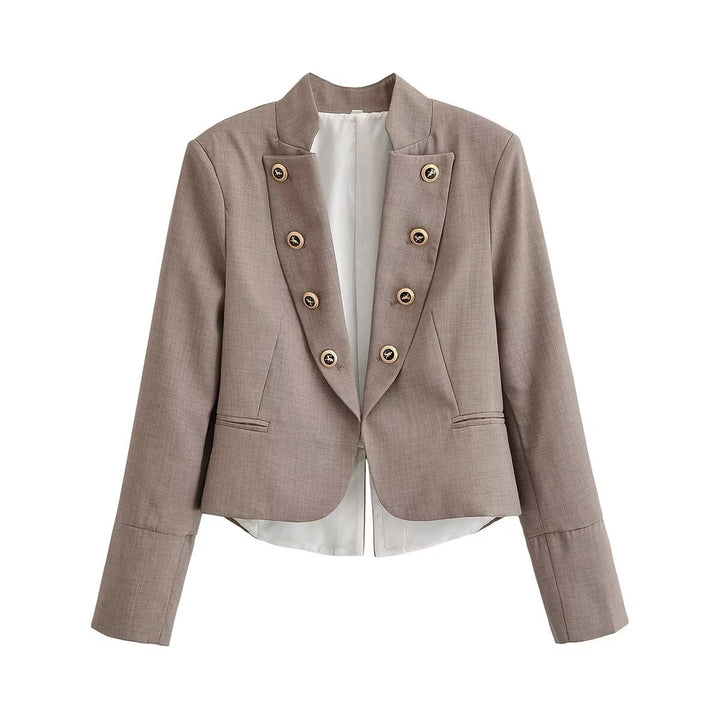 Damen Kurzblazer mit taillierter Silhouette und dekorativer Doppelreihe Zierknöpfe Echo Archiv