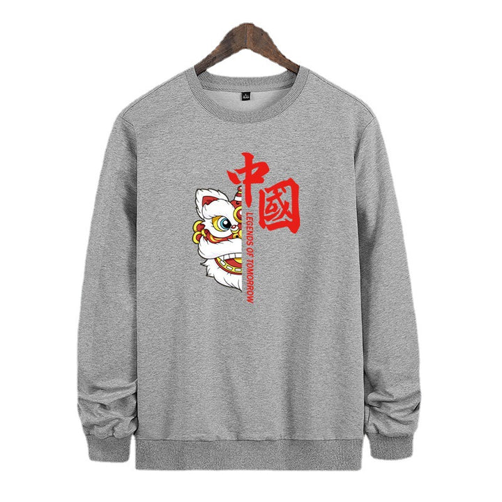 Herren Sweatshirt mit traditionellem Löwentanz‑Motiv und Rundhalsausschnitt Echo Archiv