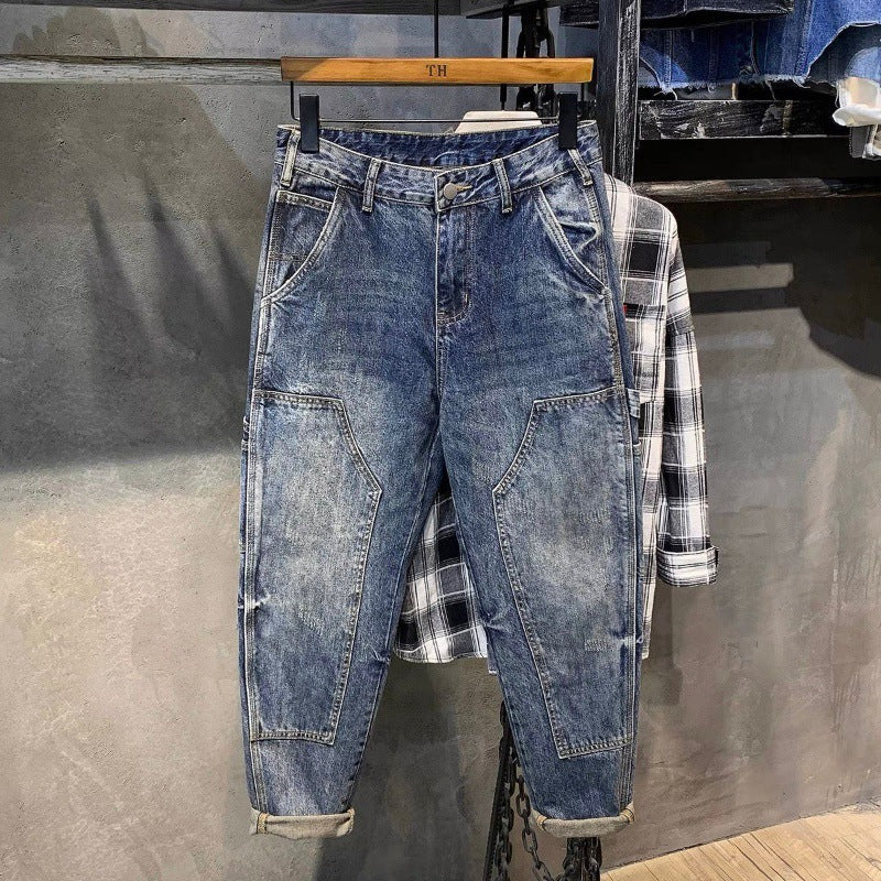 Herren Modische Ripped Jeans im Vintage-Look Echoarchiv