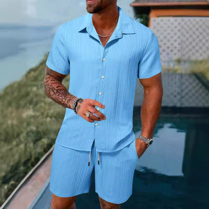 Herren lässiges Urlaubs-Hemd und Shorts Set Echoarchiv