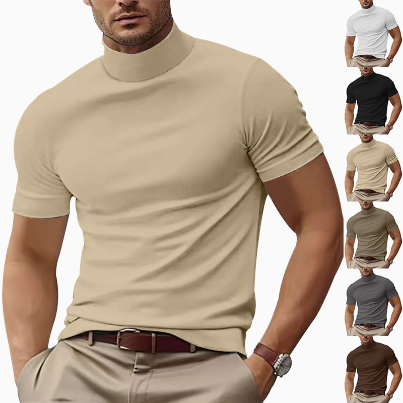 Herren Kurzarm Turtleneck T-Shirt Echoarchiv