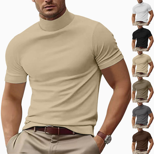 Herren Kurzarm Turtleneck T-Shirt Echoarchiv