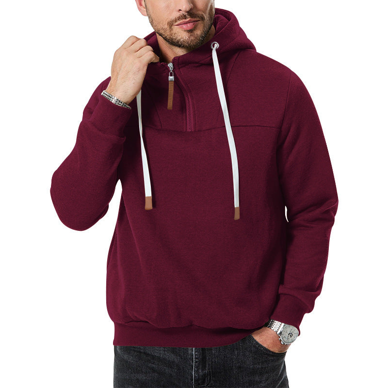 Herren modischer Kapuzensweater mit innovativem Reißverschluss und praktischen Kordelzügen Echoarchiv