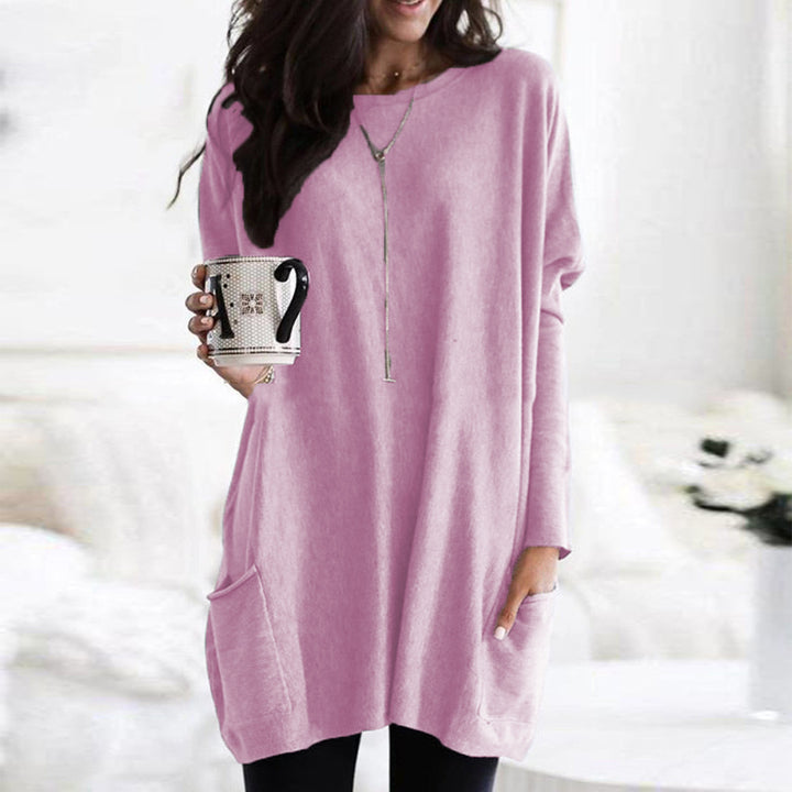 Damen nan oversized Longshirt mit Kontrastblock und aufgesetzten Taschen Echo Archiv