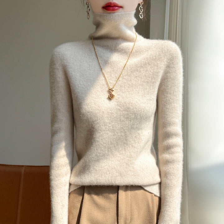 Damen Slim-Fit Rollkragenpullover aus weichem Angora-Mix Echoarchiv