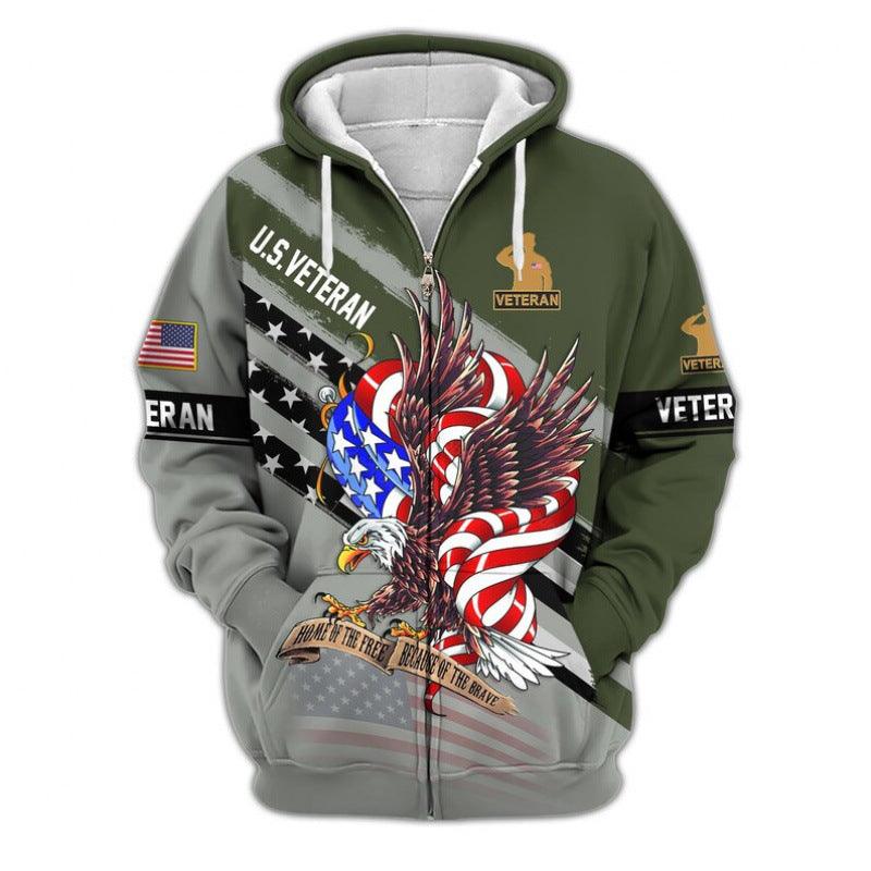 Herren Kapuzensweater mit amerikanischem Veteranenmotiv Echoarchiv