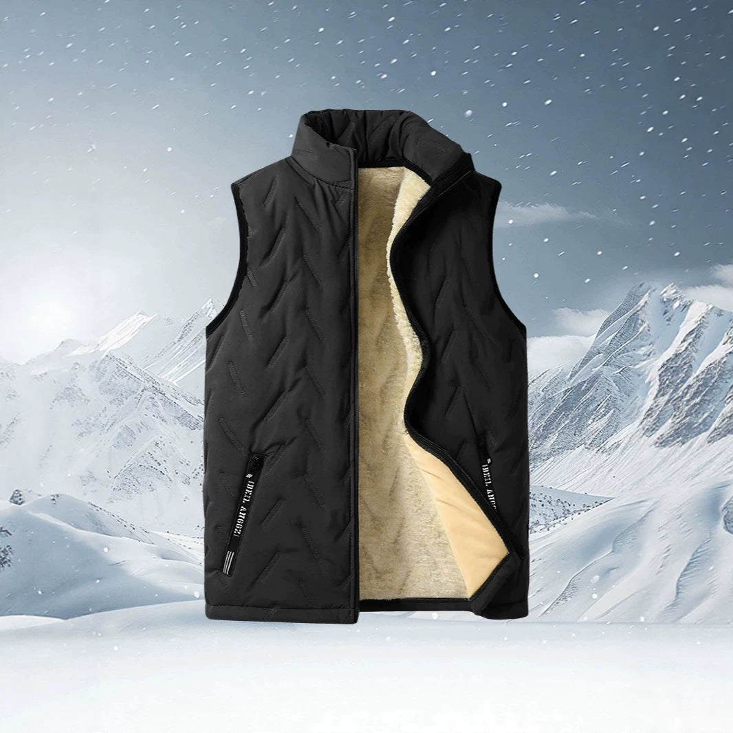 Herren dreiteiliges Thermo-Fleecegefüttertes Freizeit- und Outdoor-Set mit gesteppter Jacke Weste und Jogginghose Echoarchiv