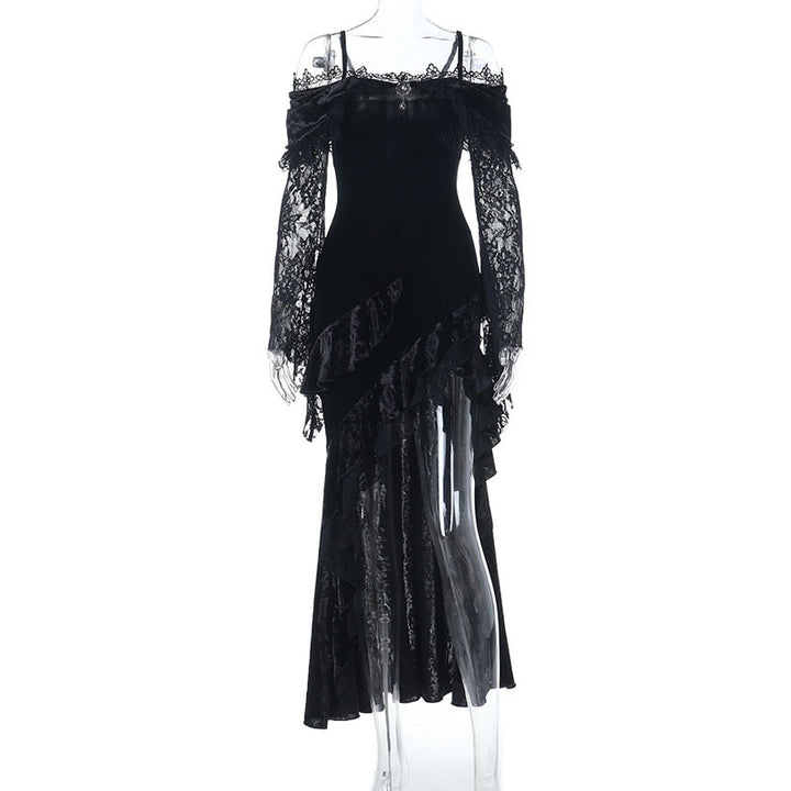 Damen figurbetonte Bluse mit Rüschendetails und Schnürung Echo Archiv