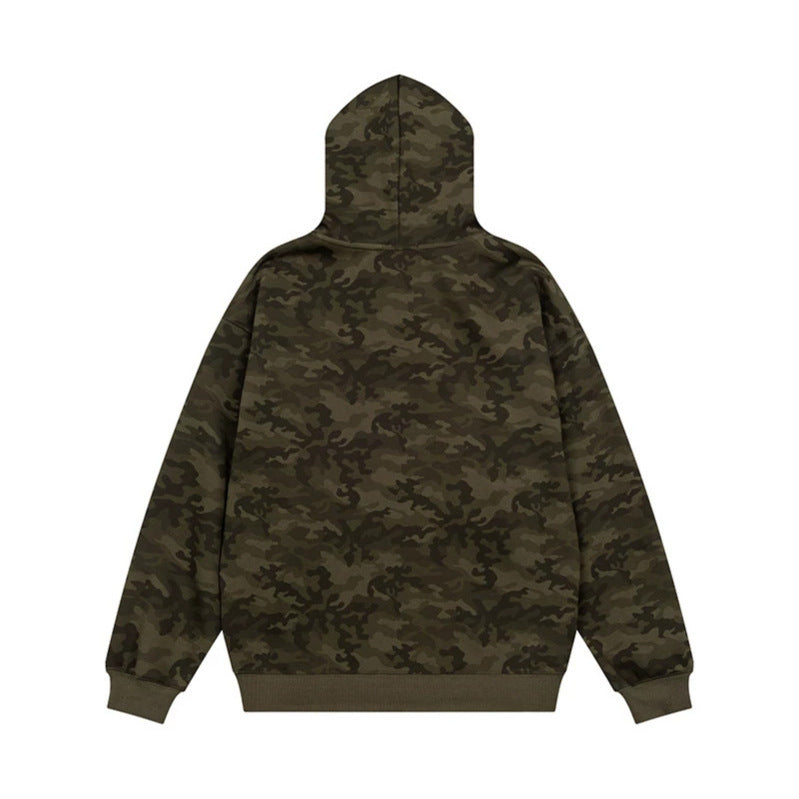 Damen Kapuzenpullover mit Strass-Frontprint, Relaxed-Fit und seitlichen Eingrifftaschen Echoarchiv