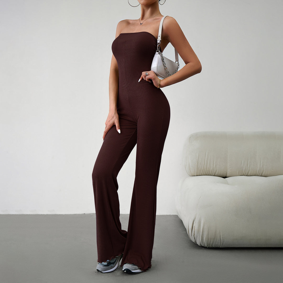 Damen Schmal geschnittenes Jumpsuit mit weitem Bein Echo Archiv