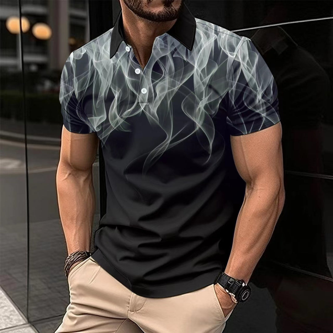 Herren Poloshirt mit einzigartigem rauchigem Design und modernem Kragen Echoarchiv