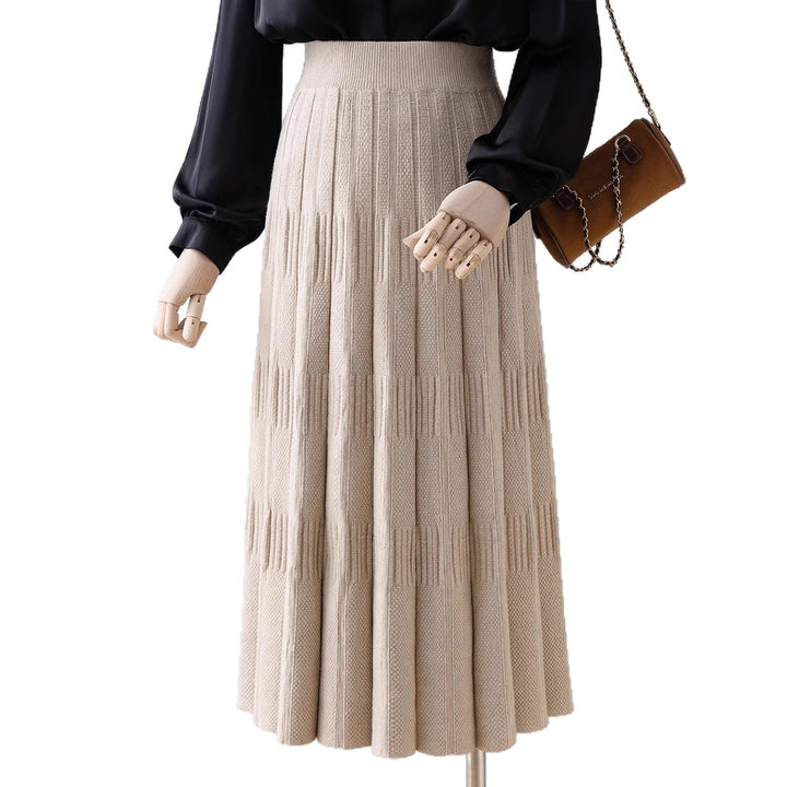 Damen Eleganter plissierter Midirock mit hohem Bund Echo Archiv