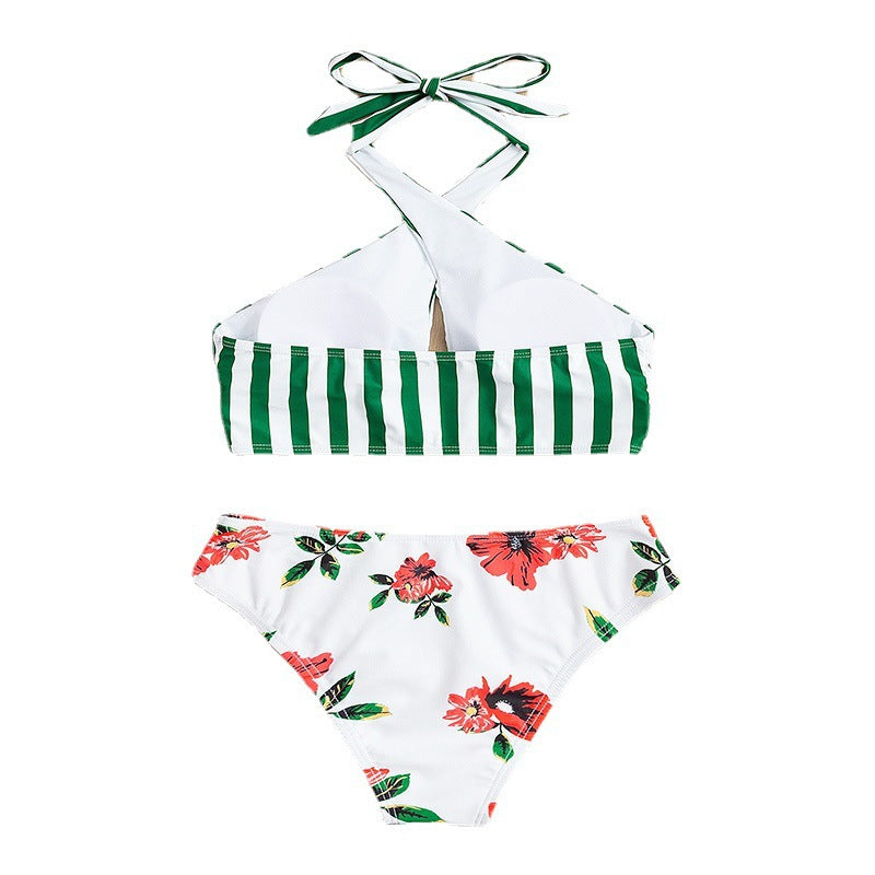 Damen Hochgeschnittener Bikini mit floralem Design und trendigem Wickeloberteil Echo Archiv