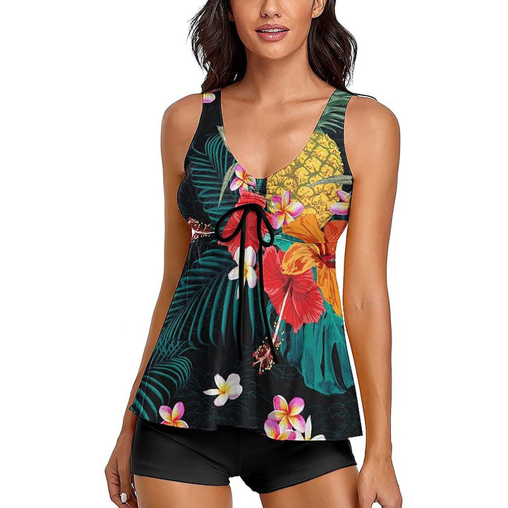 Damen Tankini-Set mit modischem Blumendruck und Rüschen Echo Archiv