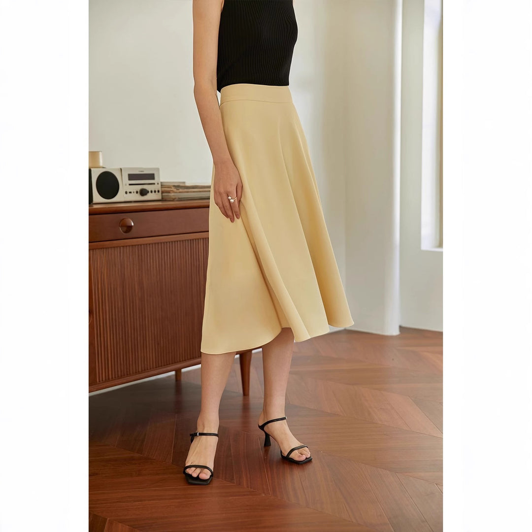 Damen Eleganter Midirock mit fließendem Schnitt Echoarchiv