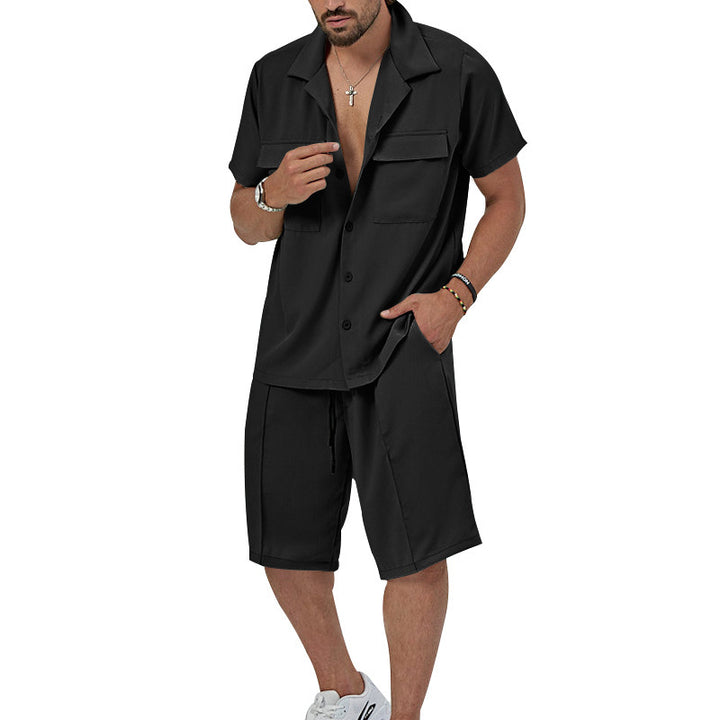 Herren lässiges Kurzarmhemd und Bermuda-Shorts Set Echoarchiv
