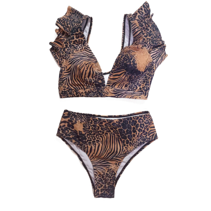 Damen Bikini-Set mit verspielten Rüschen und floralen Mustern Echo Archiv