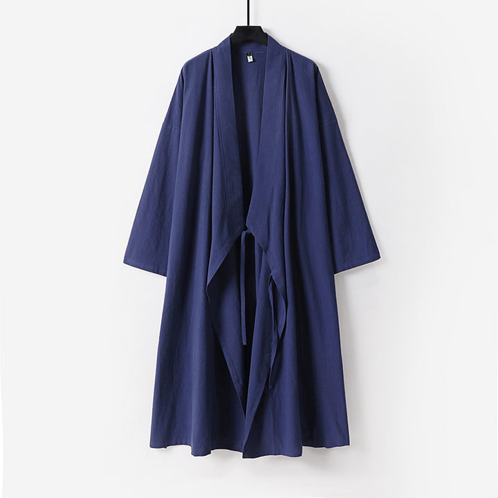Unisex Langer Kimono-Mantel mit Bindeband, weitem Schnitt und minimalistischer Silhouette Echoarchiv