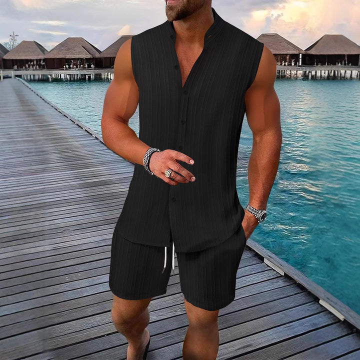 Männer Freizeit Ärmelloses Sommer Lounge Set Echoarchiv