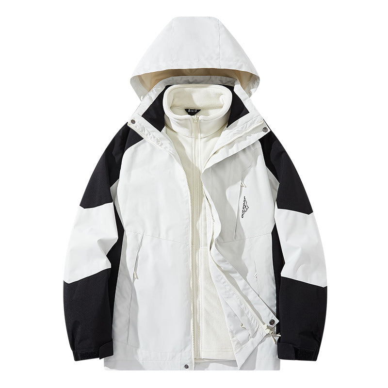 Herren Wasserabweisende zweilagige Trekkingjacke mit abnehmbarer Fleece-Innenjacke und Kapuze Echo Archiv