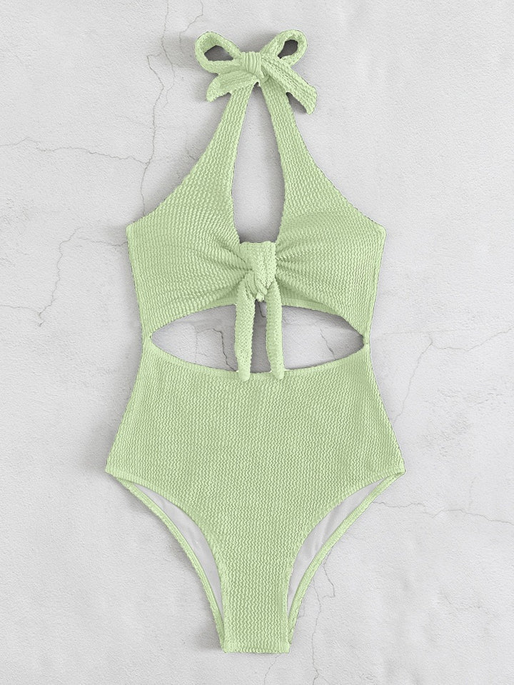 Damen Einteiliger Badeanzug mit raffiniertem Cut-Out und Knotendetail Echo Archiv