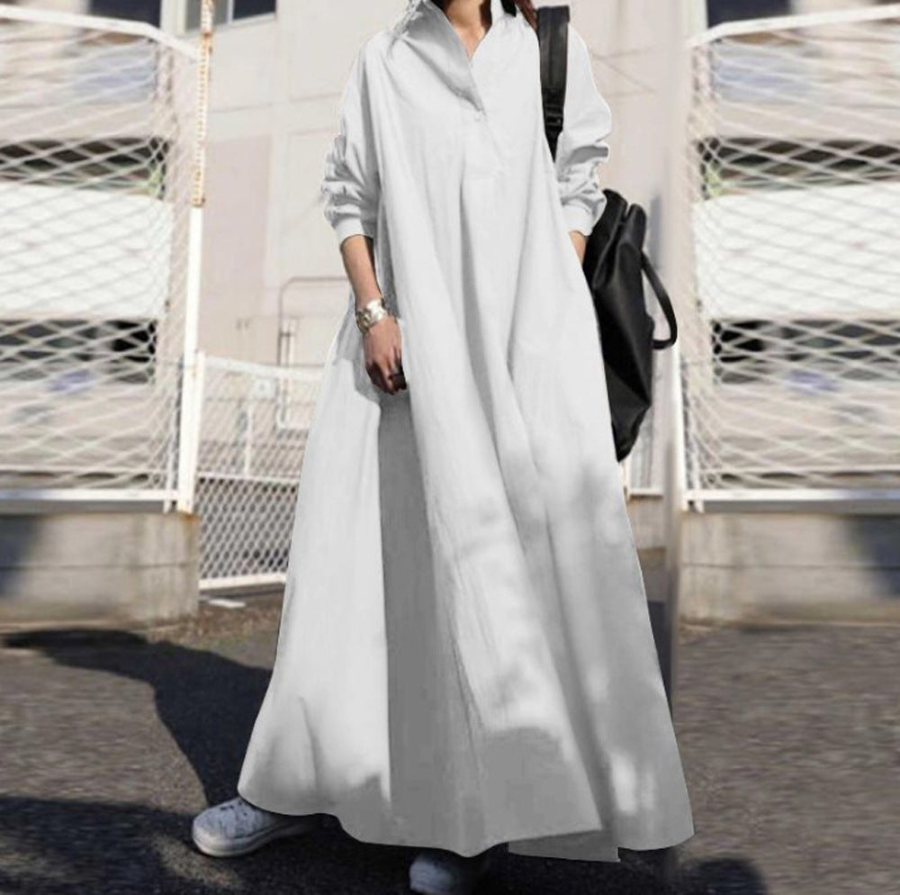Damen Oversize-Hemdblusenkleid in A-Linie mit Hemdkragen Echo Archiv