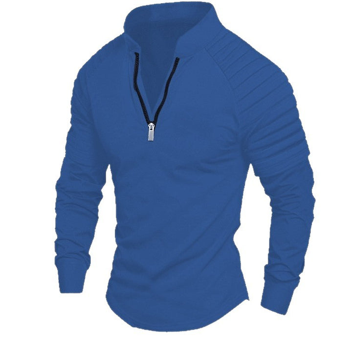 Herren Sportliches Langarmshirt mit stehendem Kragen und Reißverschluss Echoarchiv