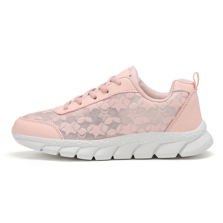 Damen nan Netz-Sneaker mit floralem Durchbruchmuster, flexibler Segmentsohle und gepolstertem Fersenkragen Echo Archiv