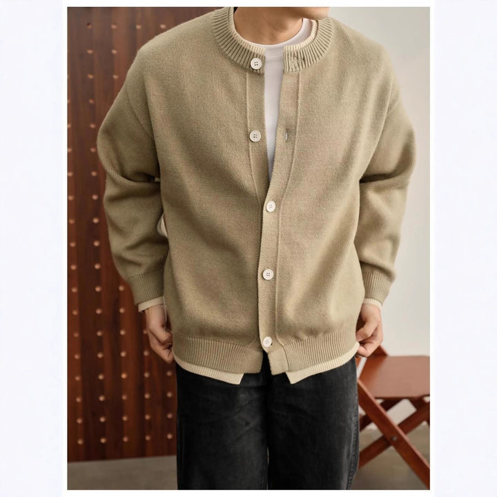 Herren Modische Strickjacke mit Rundhalsausschnitt Echo Archiv