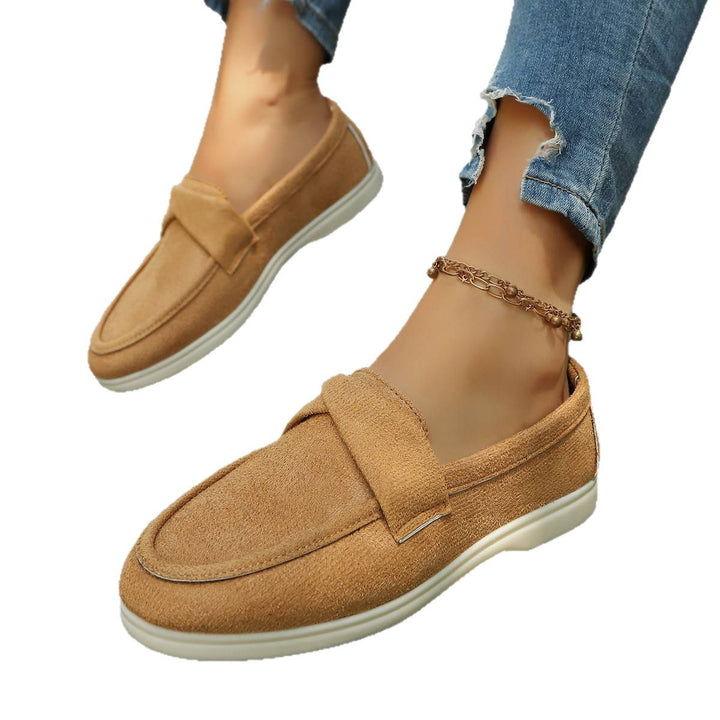 Damen Bequeme Mokassins mit Kreuzband Echo Archiv