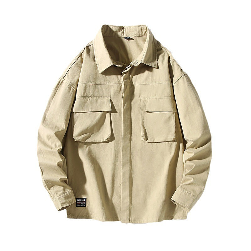 Herren lässige Utility-Hemdjacke mit großen Pattentaschen Echoarchiv