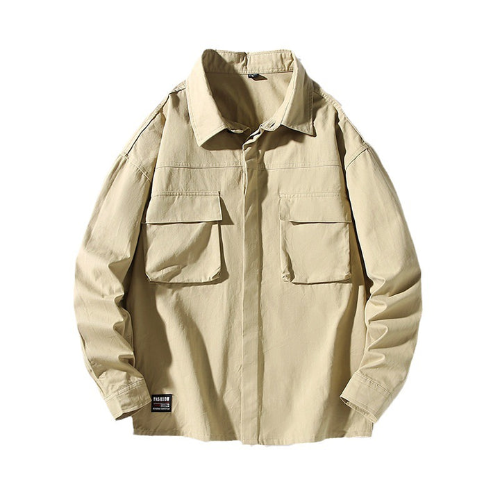 Herren lässige Utility-Hemdjacke mit großen Pattentaschen Echoarchiv