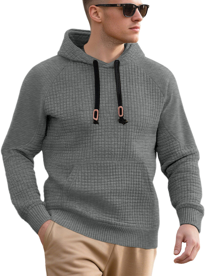 Herren sportlicher Kapuzenpullover mit innovativem Strukturdesign und praktischen Kordelzügen Echoarchiv