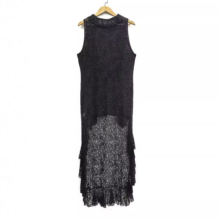 Damen elegantes Spitzenkleid mit Rüschendetails Echo Archiv