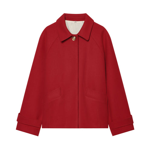 Damen Kurzmantel im Cape‑Style aus Wollmix mit Raglanärmeln und aufgesetzten Taschen Echo Archiv