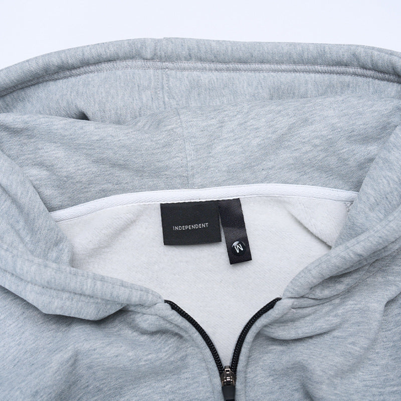 Unisex Kapuzenjacke mit durchgehendem Reißverschluss, entspanntem Oversize-Schnitt und Kängurutasche Echo Archiv