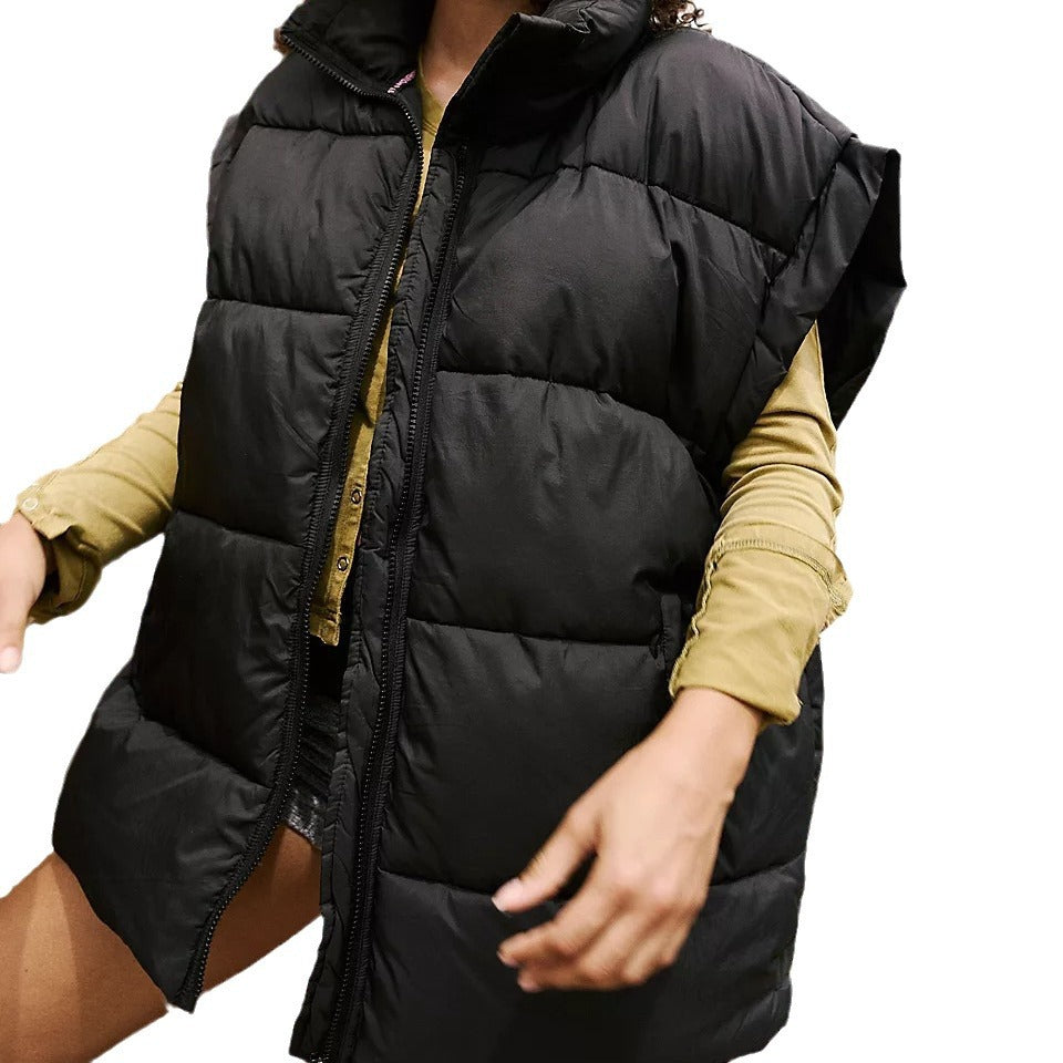 Damen Wattierte Steppweste mit hohen Kragen und praktischen Taschen Echoarchiv