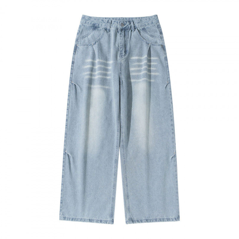Damen Weite High‑Waist Jeans im Vintage‑Denim mit Used‑Effekt Echo Archiv