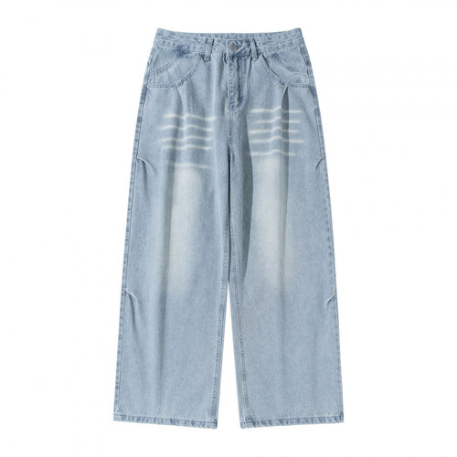 Damen Weite High‑Waist Jeans im Vintage‑Denim mit Used‑Effekt Echo Archiv