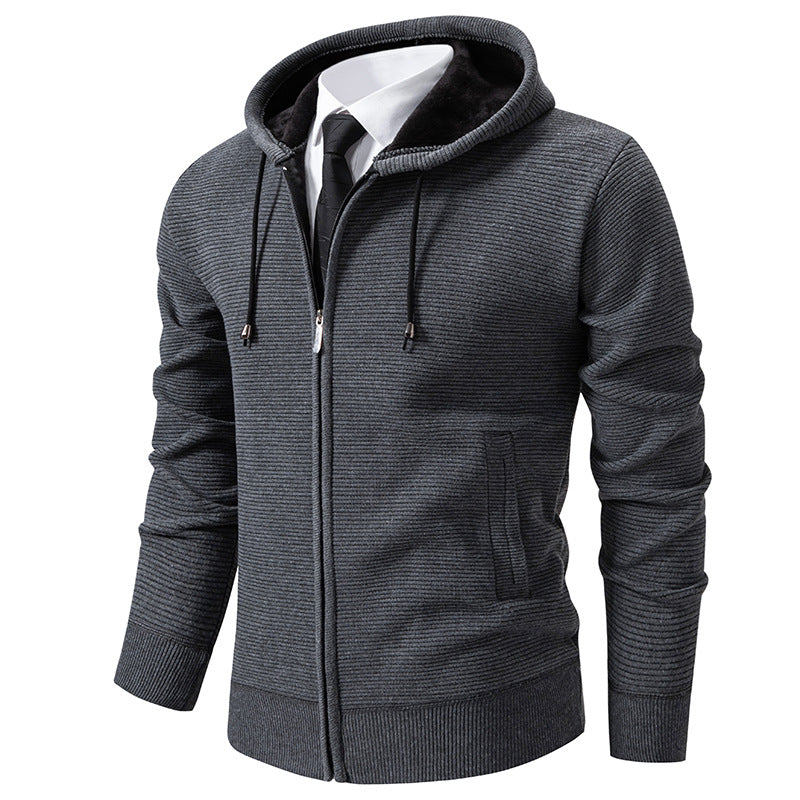 Herren elegante Strickjacke mit Kapuze und modernem Design Echoarchiv