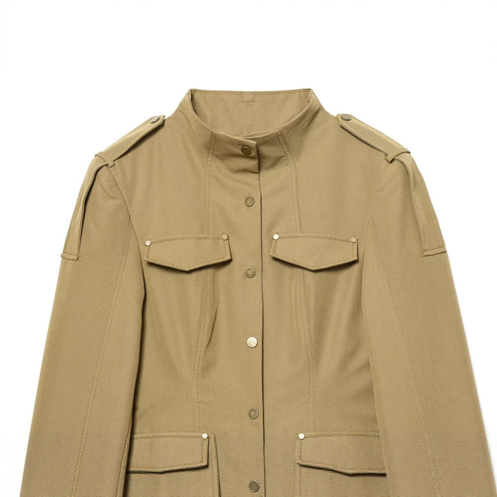 Damen Utility-Jacke mit Stehkragen, Pattentaschen und Schulterklappen Echo Archiv