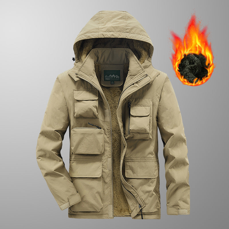 Herren Multifunktionaler Fieldparka mit Teddyfleece Innenfutter und Kapuze Echo Archiv