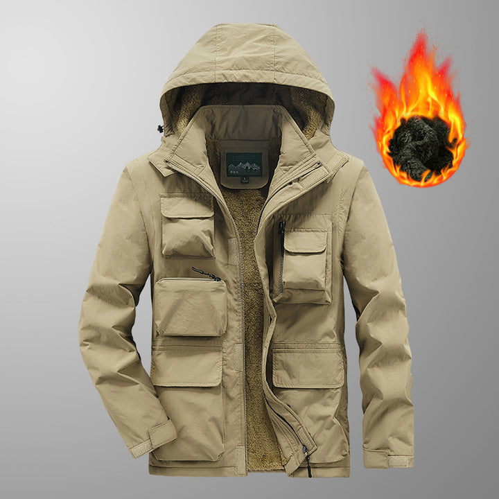 Herren Multifunktionaler Fieldparka mit Teddyfleece Innenfutter und Kapuze Echo Archiv