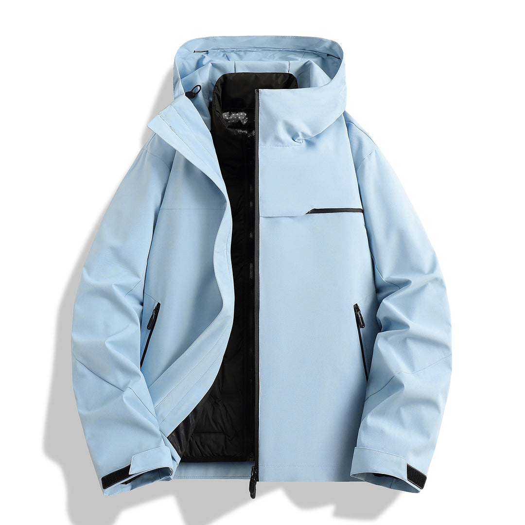 Herren hochwertige wasserfeste Outdoor-Jacke mit verstellbarer Kapuze und isolierendem Innenfutter Echoarchiv