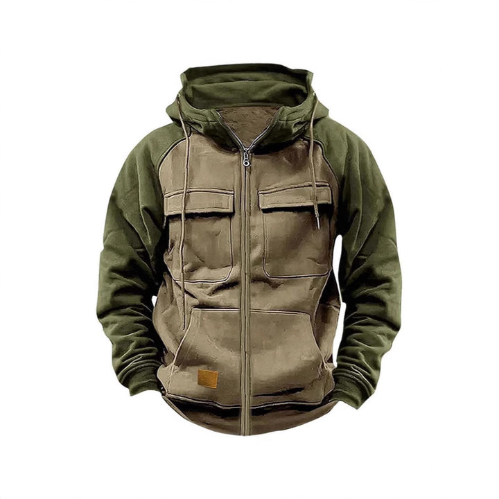 Herren Sportliche Kapuzenjacke mit praktischen Brusttaschen und warmem Fleece-Material Echoarchiv