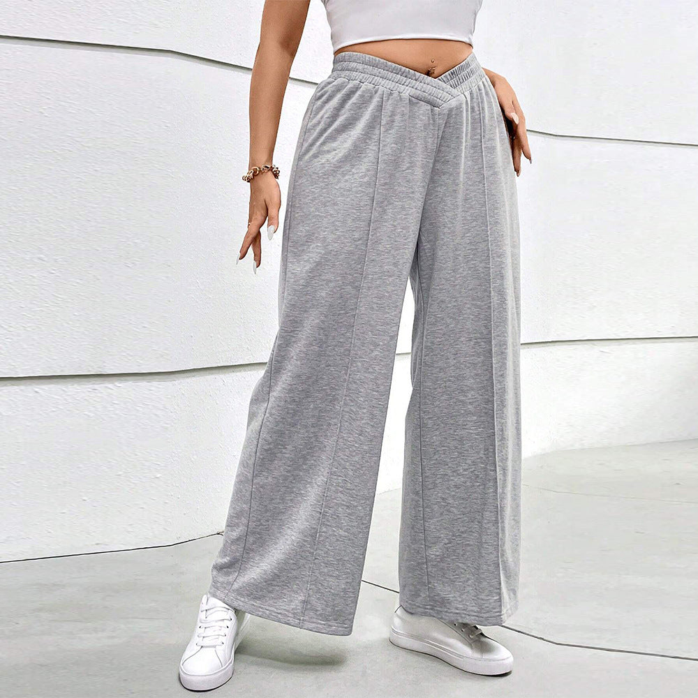 Damen weit geschnittene Freizeithose mit elastischem Bund und Cross-Over-Design Echo Archiv